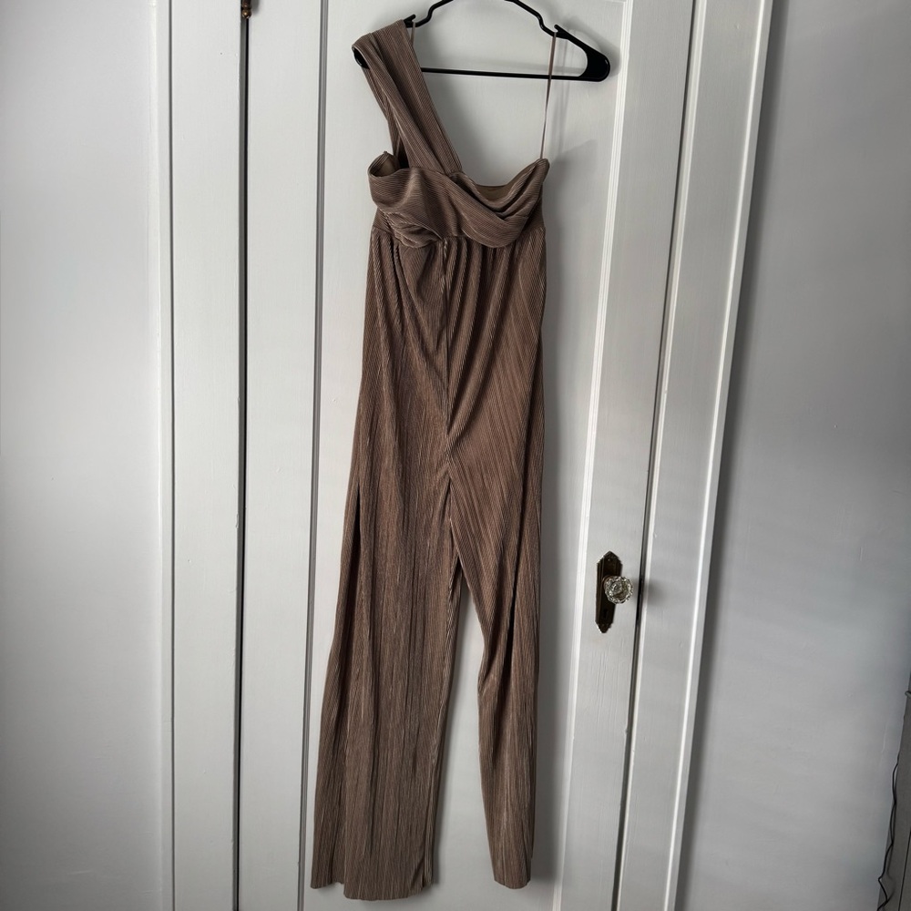 LUSH Pleated Metallic Jumpsuit